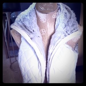 Cute reversible furry quilted vest